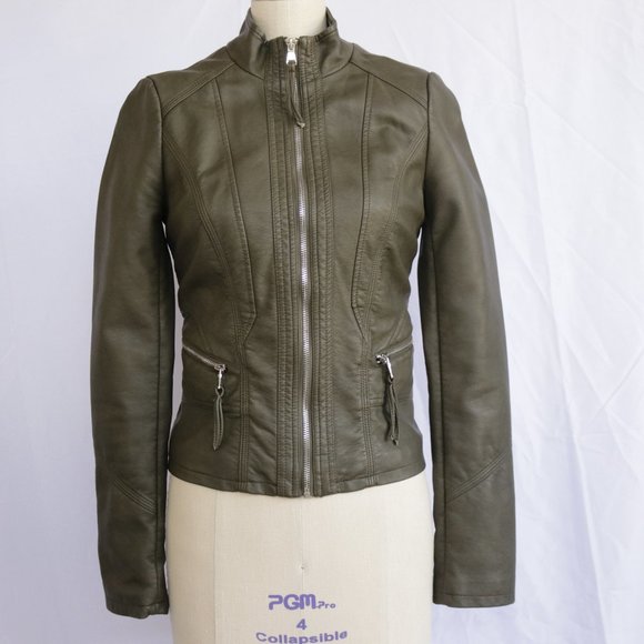 Le Chateau Faux Leather Motorcycle Jacket - NWOT - Picture 1 of 9